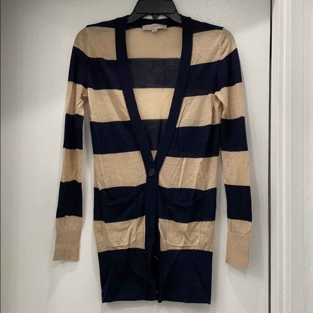 LOFT Striped Cardigan
